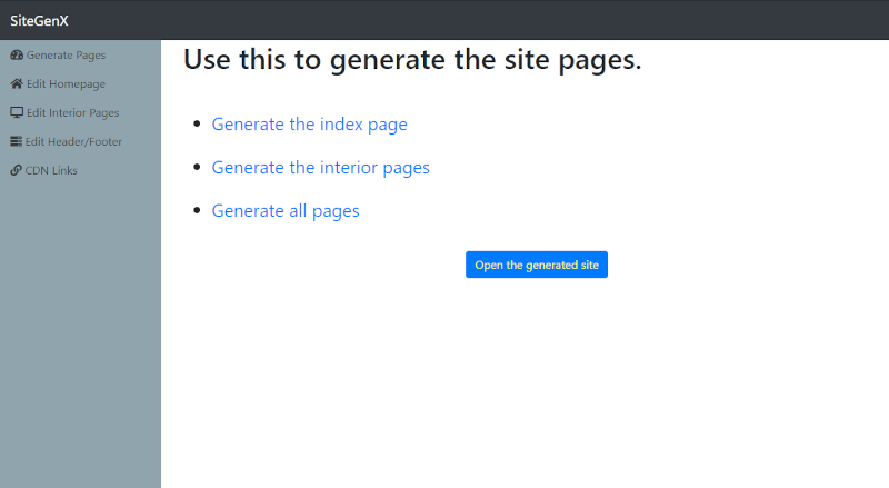 SiteGenX Site Generator